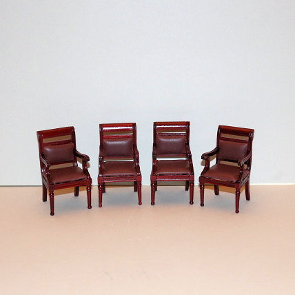 Chairs with Arms Faux Leather Set of 4 | The Doll House